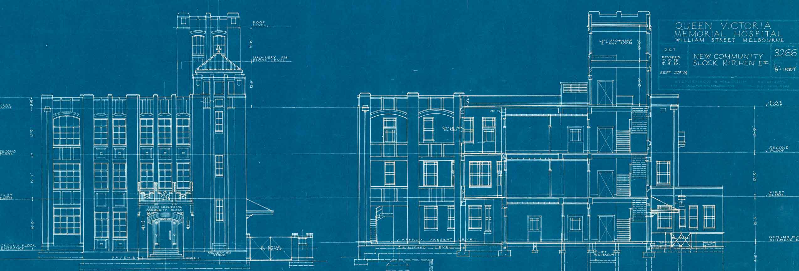 Schematic plans for Queen Victoria Memorial Hospital